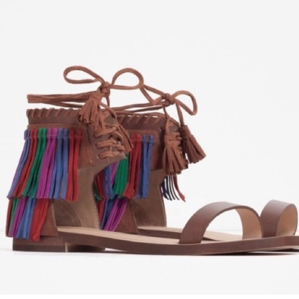 Zara fringe sandals